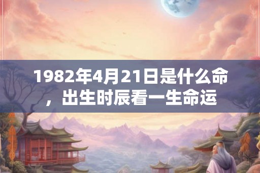 1982年4月21日是什么命，出生时辰看一生命运