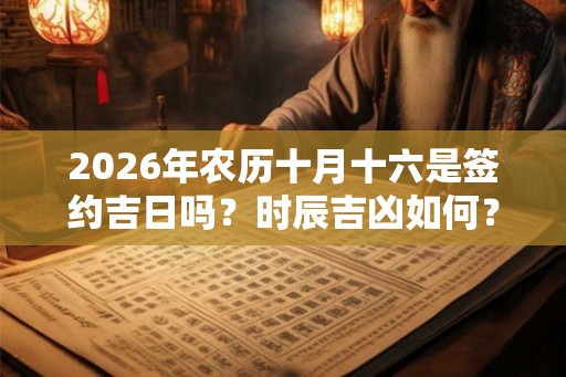 2026年农历十月十六是签约吉日吗？时辰吉凶如何？