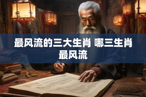 最风流的三大生肖 哪三生肖最风流