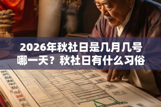 2026年秋社日是几月几号哪一天？秋社日有什么习俗？