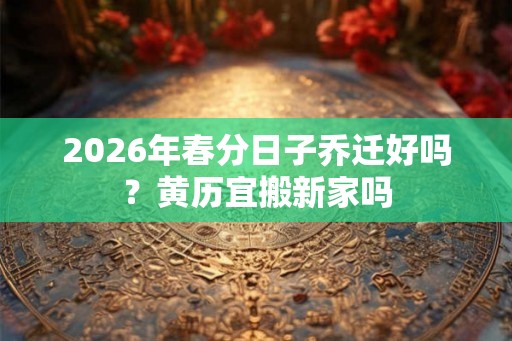 2026年春分日子乔迁好吗？黄历宜搬新家吗