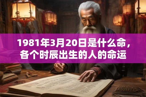1981年3月20日是什么命，各个时辰出生的人的命运