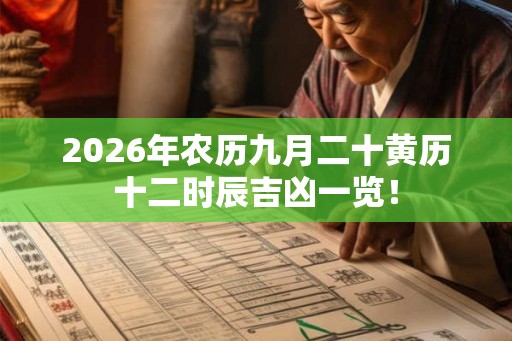 2026年农历九月二十黄历十二时辰吉凶一览！