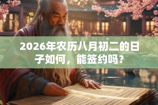 2026年农历八月初二的日子如何，能签约吗？