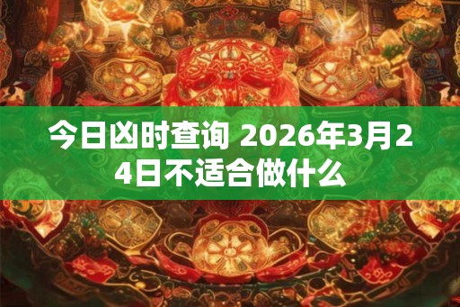 今日凶时查询 2026年3月24日不适合做什么