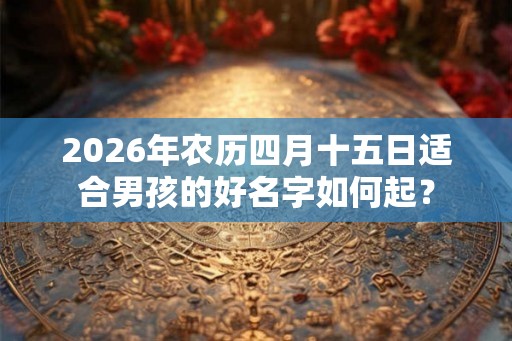 2026年农历四月十五日适合男孩的好名字如何起？