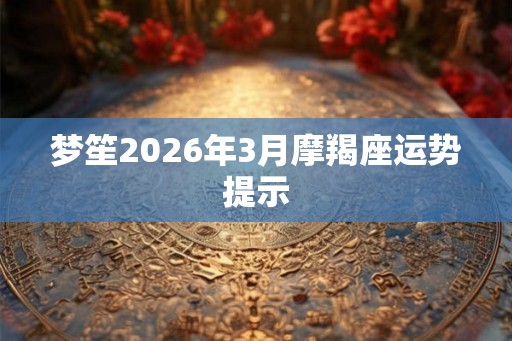 梦笙2026年3月摩羯座运势提示
