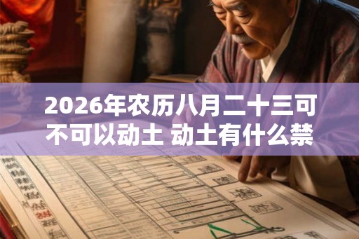 2026年农历八月二十三可不可以动土 动土有什么禁忌