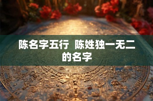 陈名字五行  陈姓独一无二的名字
