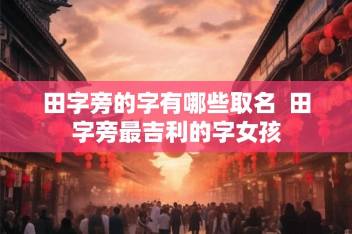 田字旁的字有哪些取名  田字旁最吉利的字女孩