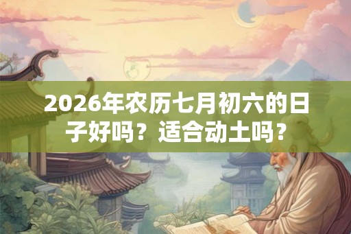 2026年农历七月初六的日子好吗？适合动土吗？