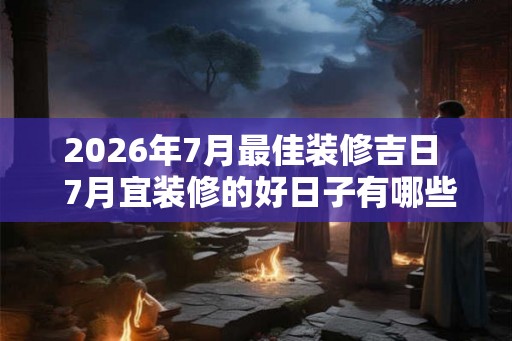 2026年7月最佳装修吉日  7月宜装修的好日子有哪些