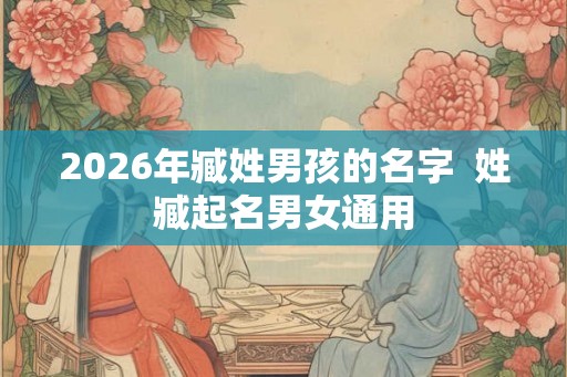 2026年臧姓男孩的名字  姓臧起名男女通用