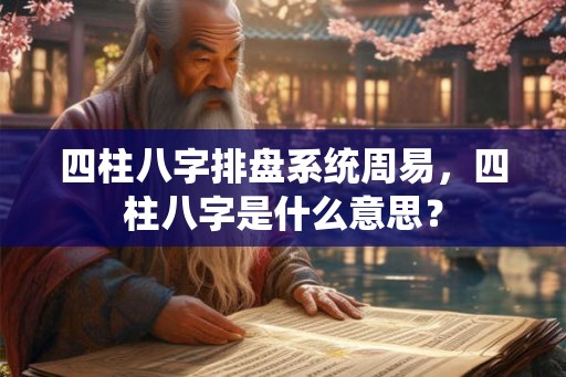 四柱八字排盘系统周易，四柱八字是什么意思？