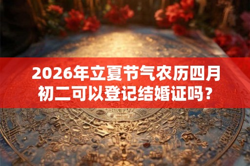 2026年立夏节气农历四月初二可以登记结婚证吗？