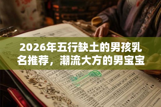 2026年五行缺土的男孩乳名推荐，潮流大方的男宝宝小名