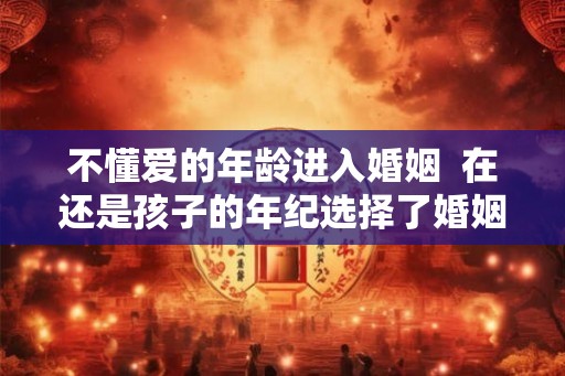 不懂爱的年龄进入婚姻  在还是孩子的年纪选择了婚姻