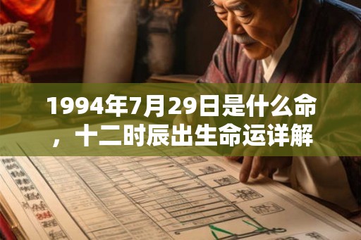 1994年7月29日是什么命，十二时辰出生命运详解