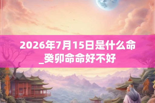 2026年7月15日是什么命_癸卯命命好不好