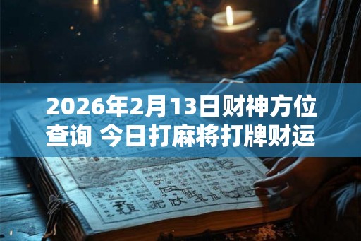2026年2月13日财神方位查询 今日打麻将打牌财运方位