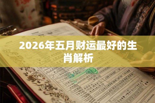 2026年五月财运最好的生肖解析