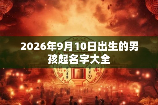 2026年9月10日出生的男孩起名字大全