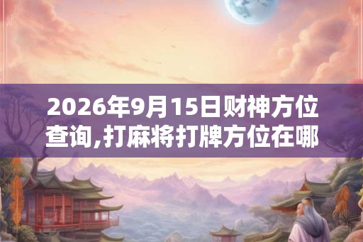 2026年9月15日财神方位查询,打麻将打牌方位在哪里