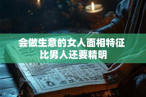 会做生意的女人面相特征 比男人还要精明