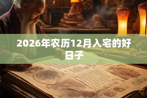 2026年农历12月入宅的好日子 2026年农历12月入宅的好日子