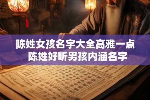 陈姓女孩名字大全高雅一点  陈姓好听男孩内涵名字