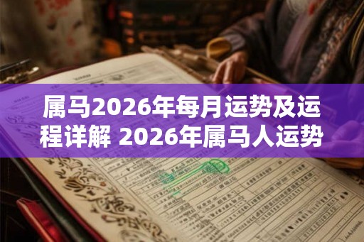 属马2026年每月运势及运程详解 2026年属马人运势如何