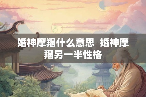 婚神摩羯什么意思  婚神摩羯另一半性格