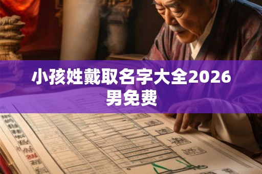 小孩姓戴取名字大全2026男免费