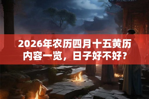 2026年农历四月十五黄历内容一览,日子好不好? 2026年农历四月十五黄历内容一览,日子好不好?