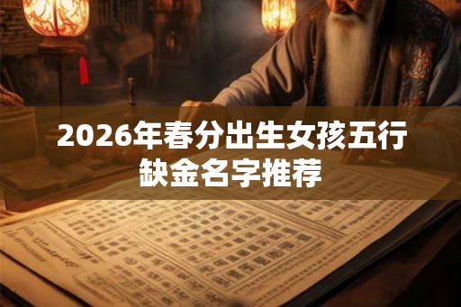 2026年春分出生女孩五行缺金名字推荐