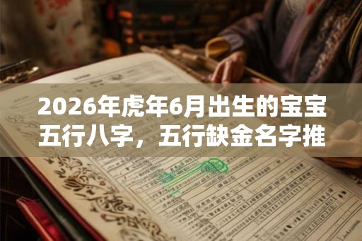 2026年虎年6月出生的宝宝五行八字，五行缺金名字推荐大全！