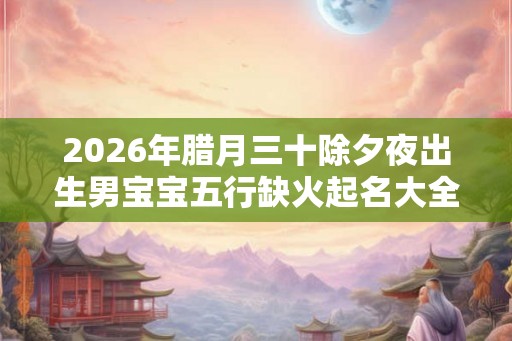 2026年腊月三十除夕夜出生男宝宝五行缺火起名大全