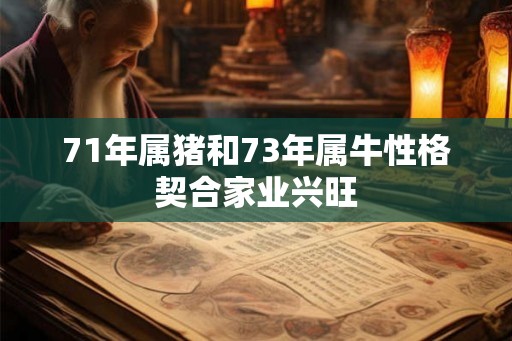 71年属猪和73年属牛性格契合家业兴旺 71年属猪和73年属牛性格契合家业兴旺