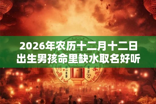 2026年农历十二月十二日出生男孩命里缺水取名好听男孩名字