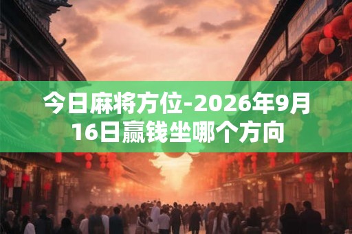 今日麻将方位-2026年9月16日赢钱坐哪个方向 今日麻将方位-2026年9月16日赢钱坐哪个方向