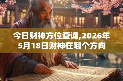 今日财神方位查询,2026年5月18日财神在哪个方向