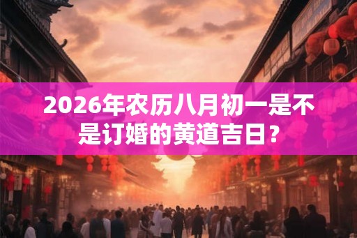 2026年农历八月初一是不是订婚的黄道吉日？