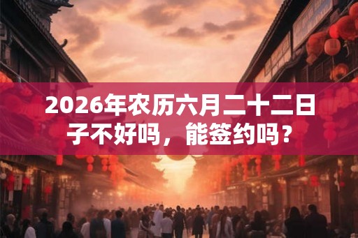 2026年农历六月二十二日子不好吗，能签约吗？