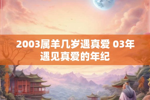 2003属羊几岁遇真爱 03年遇见真爱的年纪