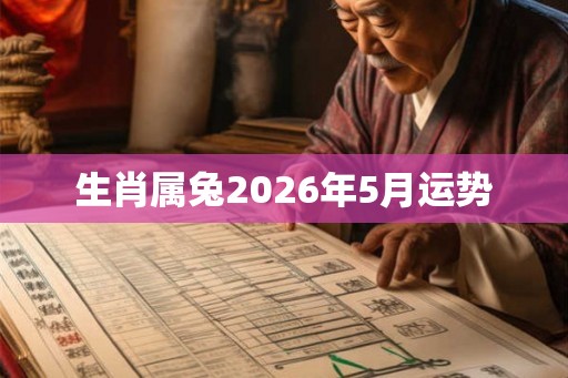 生肖属兔2026年5月运势
