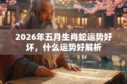2026年五月生肖蛇运势好坏，什么运势好解析