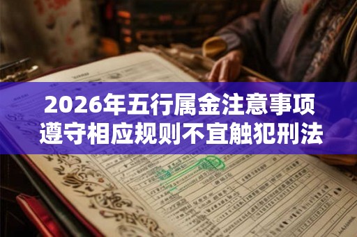 2026年五行属金注意事项 遵守相应规则不宜触犯刑法 2026年五行属金注意事项 遵守相应规则不宜触犯刑法