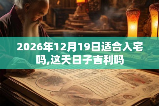 2026年12月19日适合入宅吗,这天日子吉利吗