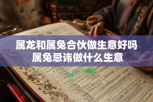 属龙和属兔合伙做生意好吗 属兔忌讳做什么生意