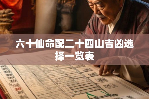 六十仙命配二十四山吉凶选择一览表